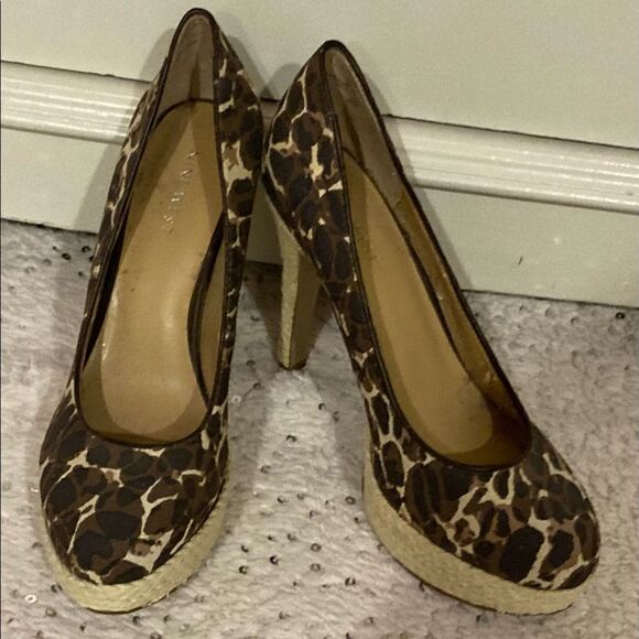 Nine West Leopard Heels Sz 6 - Picture 3 of 7
